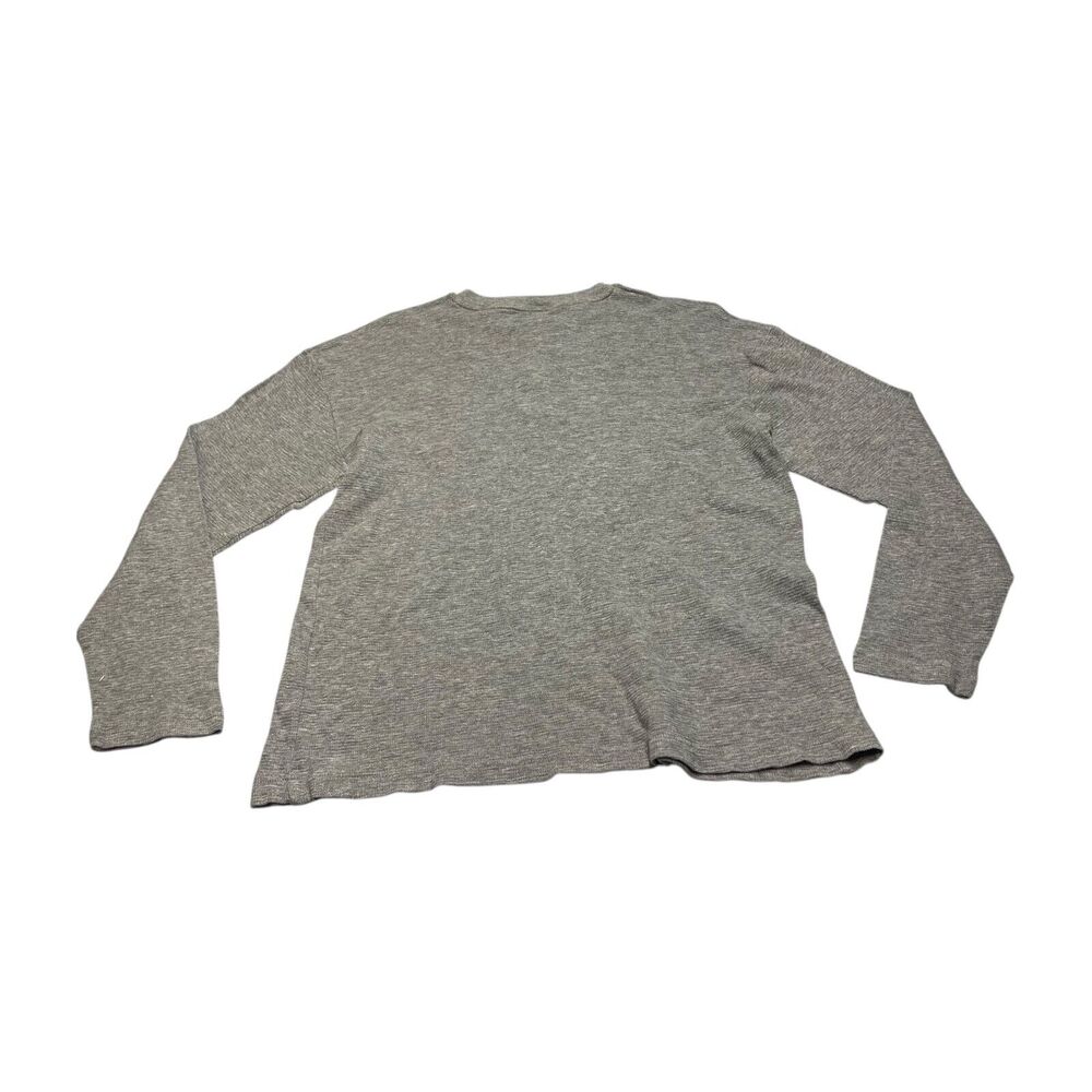 IZOD Sleepwear Sweater Men's Large Gray Heather Henley Neck Cotton Long Sleeve - Picture 2 of 6